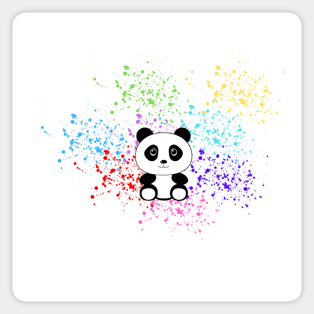 Sitting Panda Bear Sticker by PedaDesign